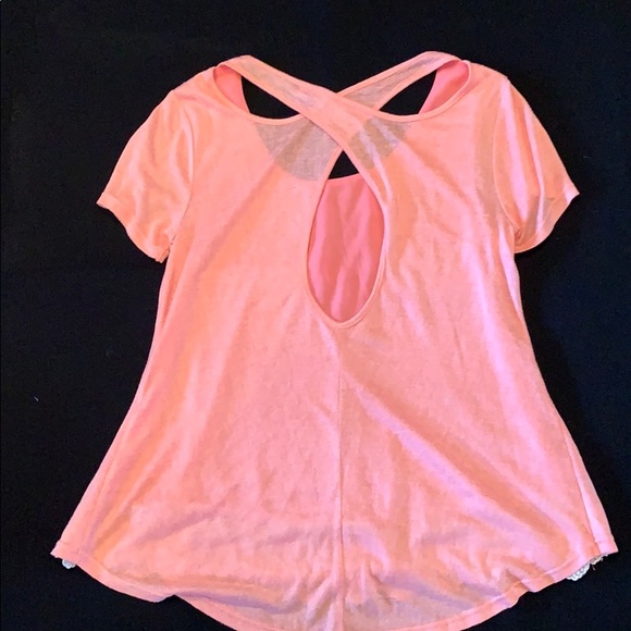 Open back, peach colored with white lace in front - Picture 2 of 3